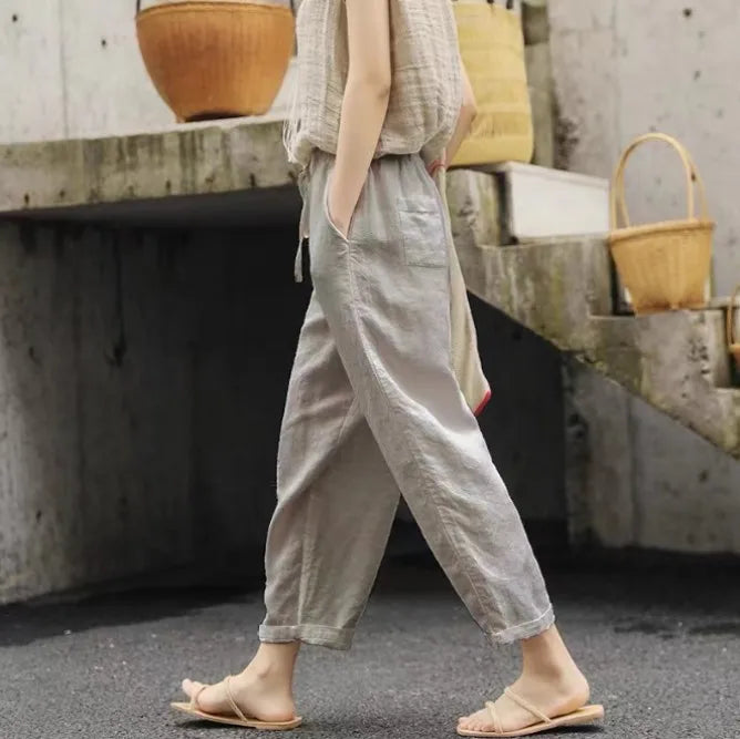 Pantaloni Lino Donna — Freschi Tutto il Giorno