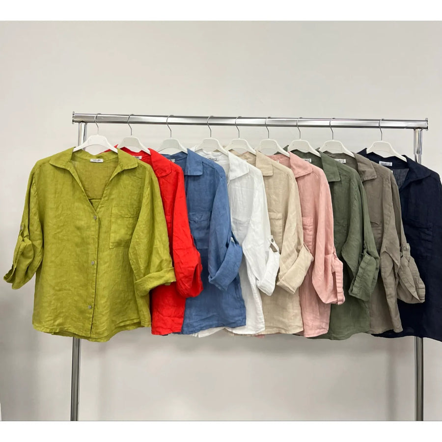 Camicia Donna in Cotone e Lino Elegante e Casual